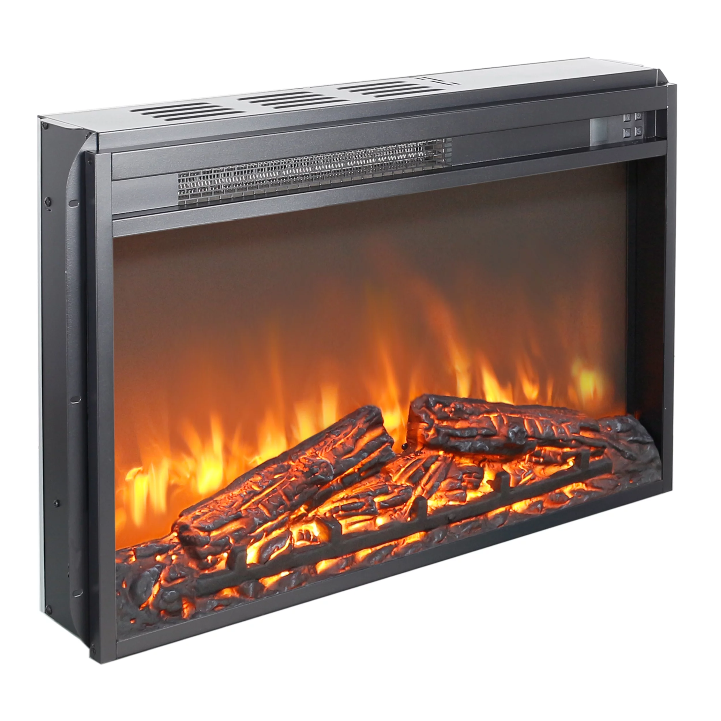 26 Inch Electric Fireplace Insert With Realistic Logs Flames Thin Electric Fireplace Heater With Overheating Protection