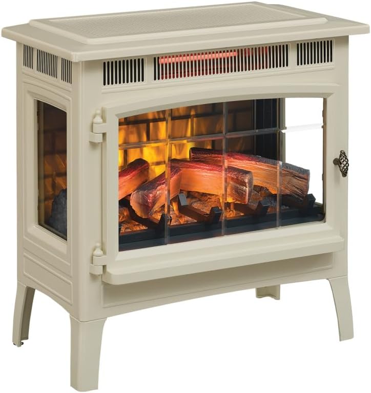 duraflame Freestanding Electric Fireplace Stove Heater with 3D Flame Effect for 1,000 Sq. Ft. Room, Black