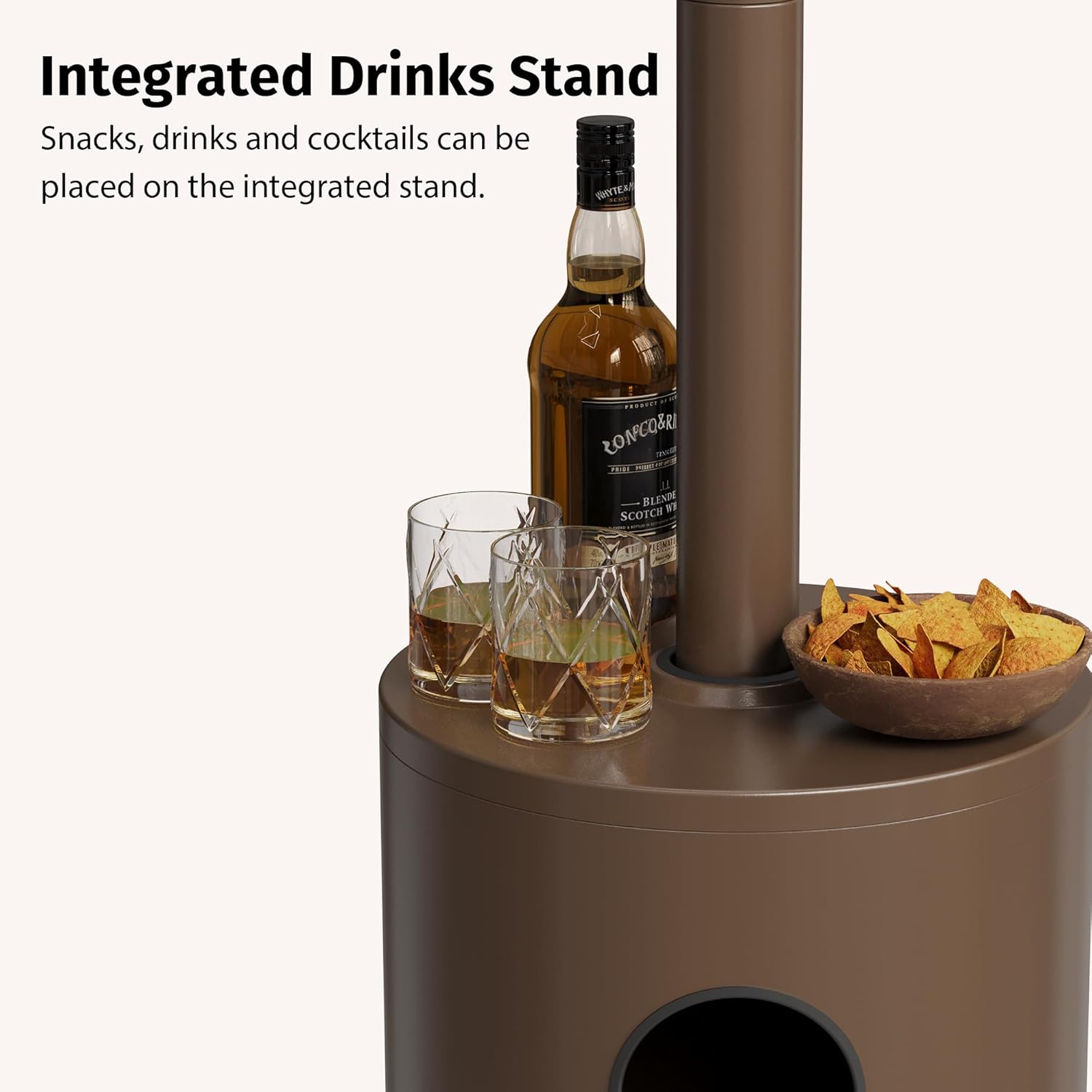 EAST OAK 50,000 BTU Patio Heater for Outdoor Use with Round Table Design, Double-Layer Stainless Steel Burner, Wheels, Triple Protection System, Outdoor Heater for Home and Residential, Black