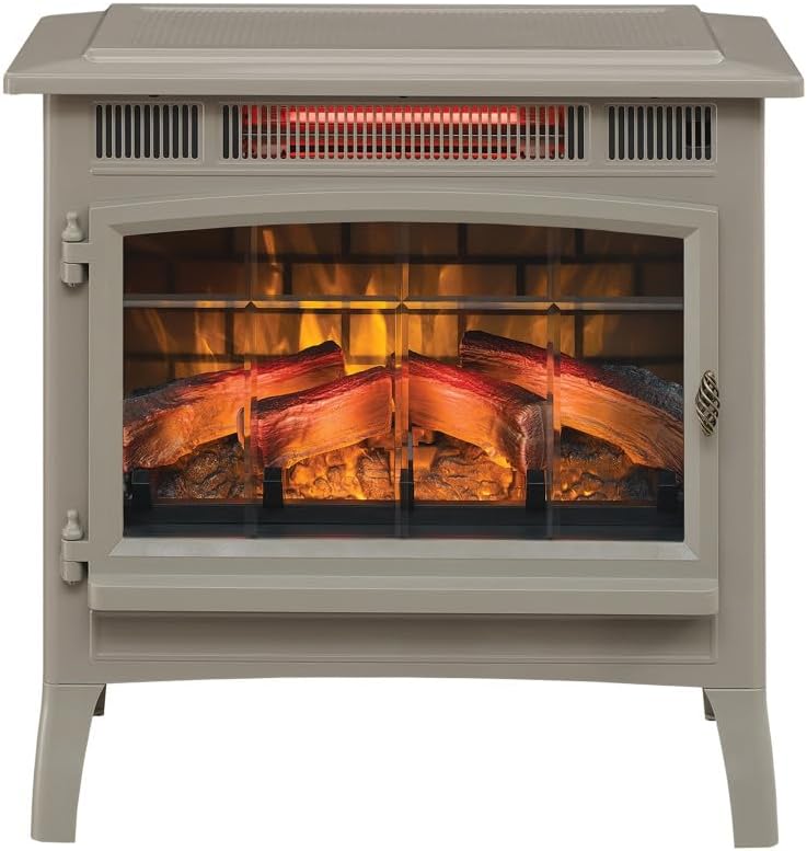 duraflame Freestanding Electric Fireplace Stove Heater with 3D Flame Effect for 1,000 Sq. Ft. Room, Black