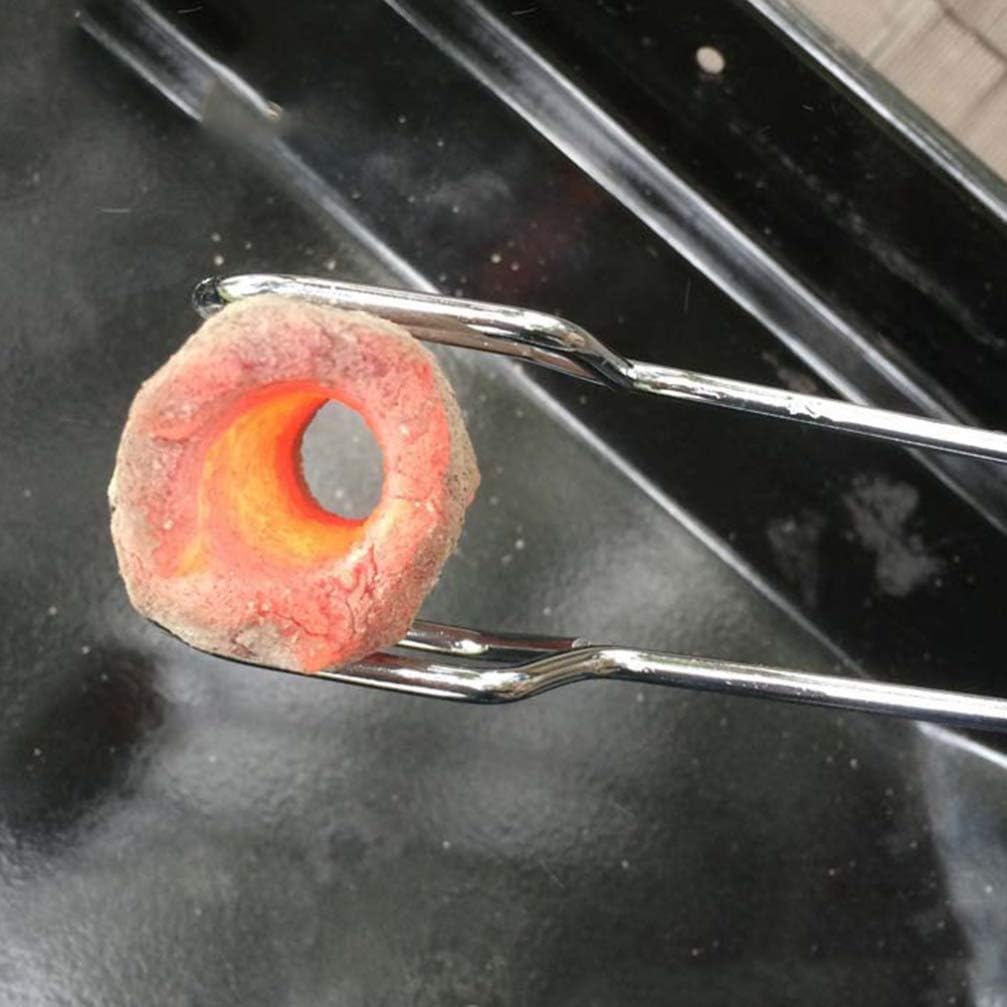 HEMOTON Fireplace Log Tongs Heavy Duty Wrought Iron Log Claw Grabber Outdoor Gas Fire Pit Wood Burning Charcoal Clip for Camping Picnic BBQ Campfire 38.5x10x1cm