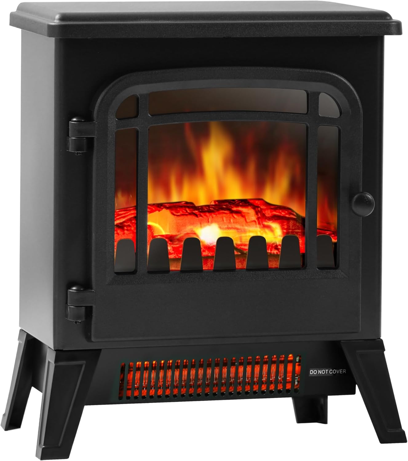 16 Small Electric Fireplace Heater - Desk Space Heater with Realistic Led 3D Flames, Freestanding Fire Places Electric Fireplace Heater for Indoor Use, 750 | 1500w, Overheating Protection