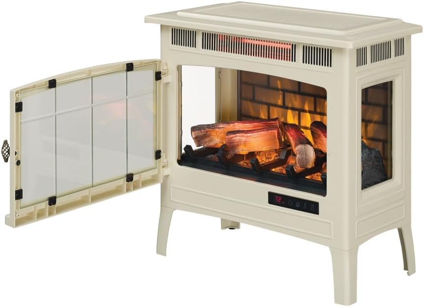 duraflame Freestanding Electric Fireplace Stove Heater with 3D Flame Effect for 1,000 Sq. Ft. Room, Black