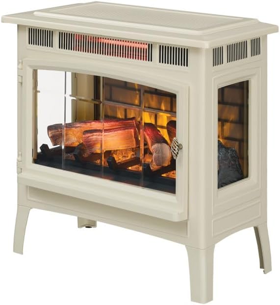 duraflame Freestanding Electric Fireplace Stove Heater with 3D Flame Effect for 1,000 Sq. Ft. Room, Black