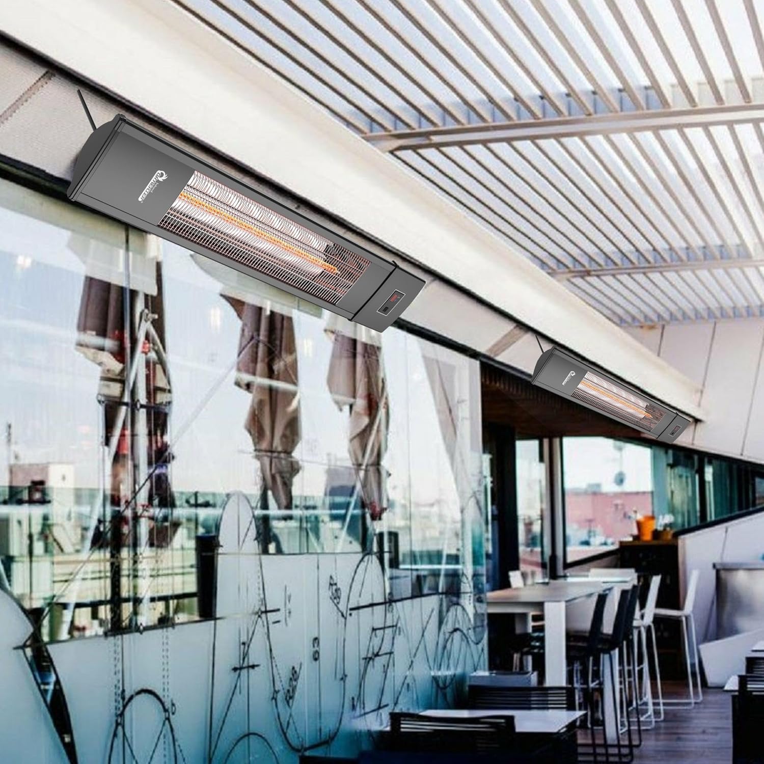 Dr Infrared Heater DR-238 Carbon Infrared Outdoor Heater for Restaurant, Patio, Backyard, Garage, and Decks, Standard, Black