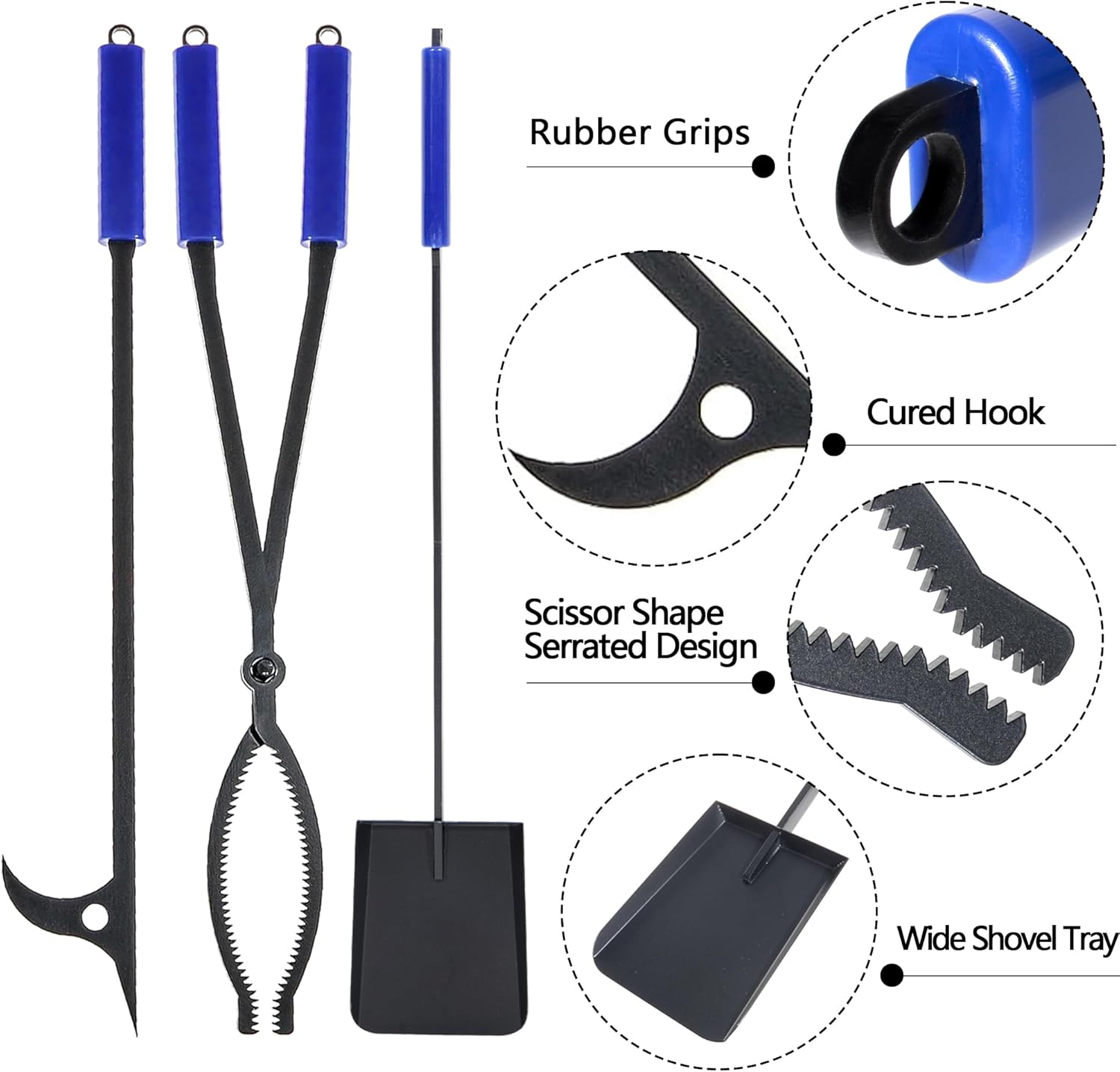 CKLT 28 Firewood Tongs Log Grabber for Thick Logs Outdoor Indoor Camfire Firepit Bonfire Fireplace Tongs Heavy Duty Wrought Rustproof Safely Moves Firewood