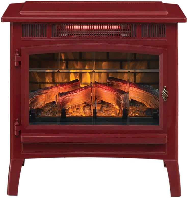 duraflame Freestanding Electric Fireplace Stove Heater with 3D Flame Effect for 1,000 Sq. Ft. Room, Black