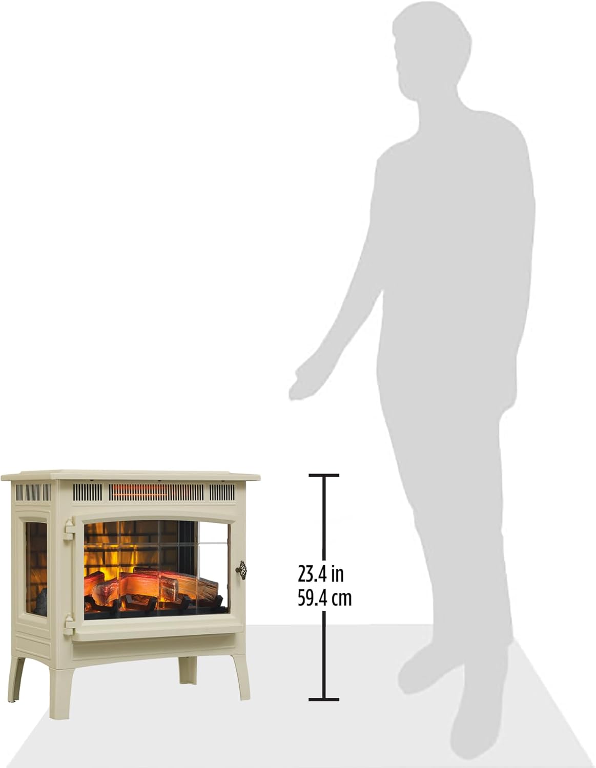 duraflame Freestanding Electric Fireplace Stove Heater with 3D Flame Effect for 1,000 Sq. Ft. Room, Black