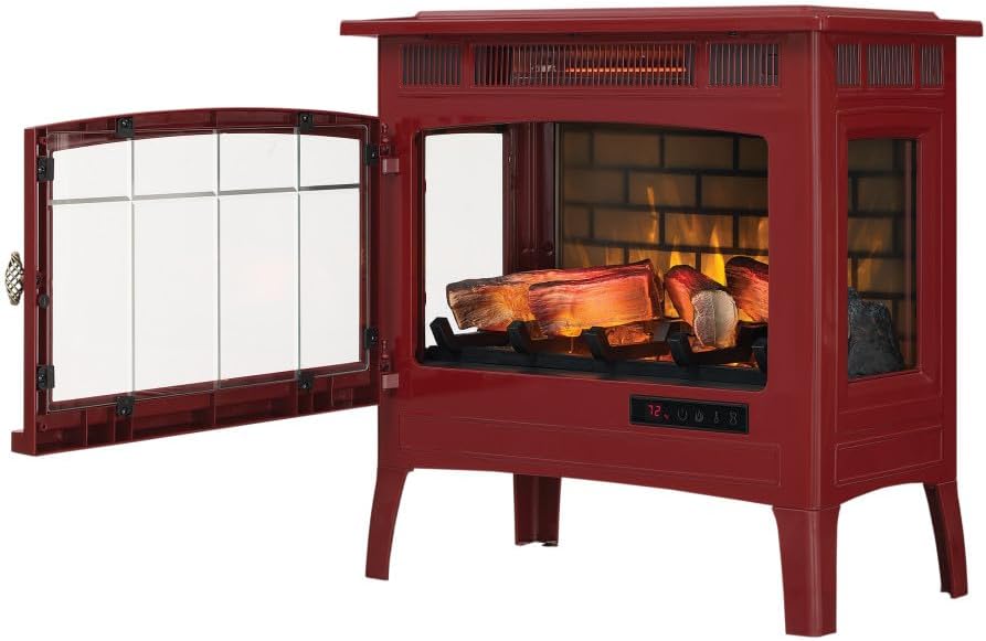 duraflame Freestanding Electric Fireplace Stove Heater with 3D Flame Effect for 1,000 Sq. Ft. Room, Black
