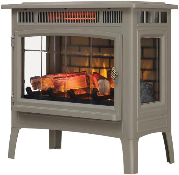 duraflame Freestanding Electric Fireplace Stove Heater with 3D Flame Effect for 1,000 Sq. Ft. Room, Black