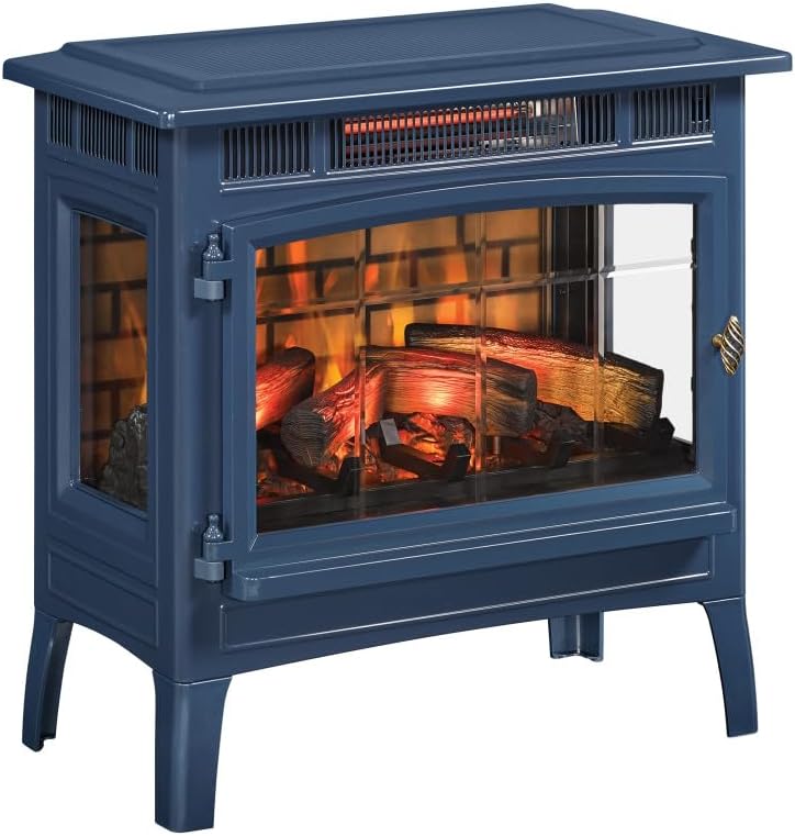 duraflame Freestanding Electric Fireplace Stove Heater with 3D Flame Effect for 1,000 Sq. Ft. Room, Black