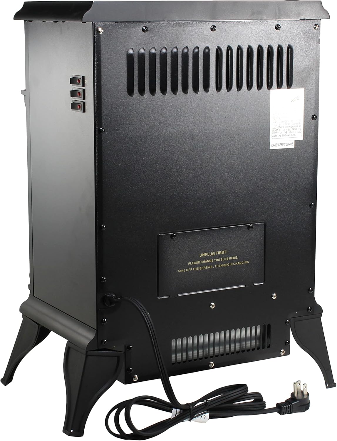 Comfort Zone Electric Fireplace Space Heater, Traditional Warm Stove Style, Realistic 3D Flame Effect, Adjustable Thermostat, & Overheat Protection, Ideal for Home, Bedroom, & Office, 1,500W, CZFP4