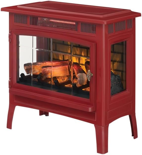 duraflame Freestanding Electric Fireplace Stove Heater with 3D Flame Effect for 1,000 Sq. Ft. Room, Black