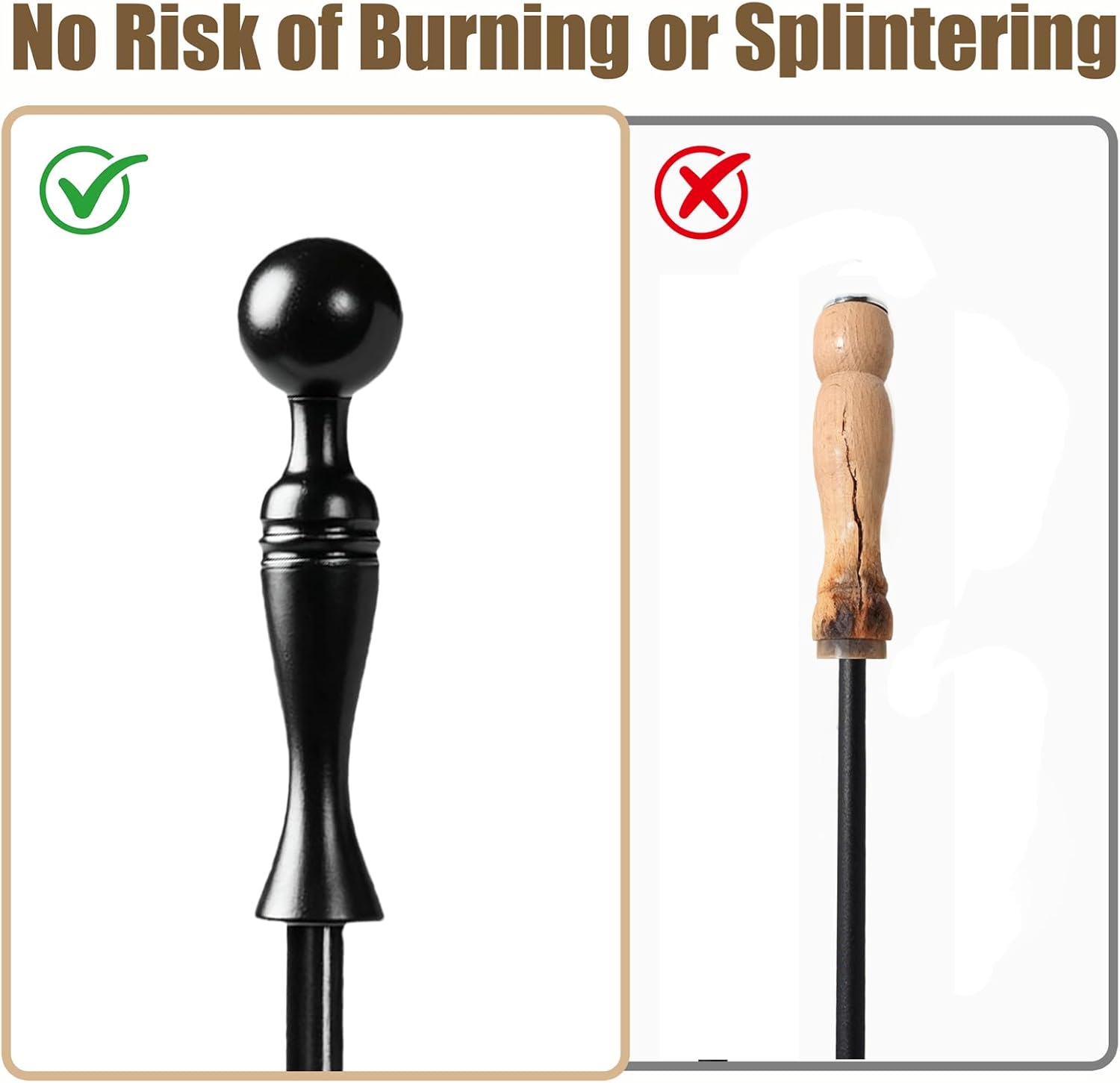 AMAGABELI GARDEN & HOME 26 Long Firewood Tongs Log Grabber for Fireplace Fire Pit Campfire Bonfire for up 12'' Thick Logs Heavy Duty Wrought Iron Outside Outdoor Indoor Wood Stove Fire Place Tools