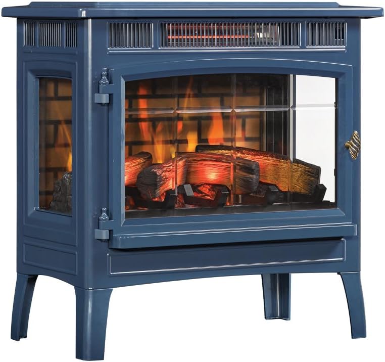 duraflame Freestanding Electric Fireplace Stove Heater with 3D Flame Effect for 1,000 Sq. Ft. Room, Black