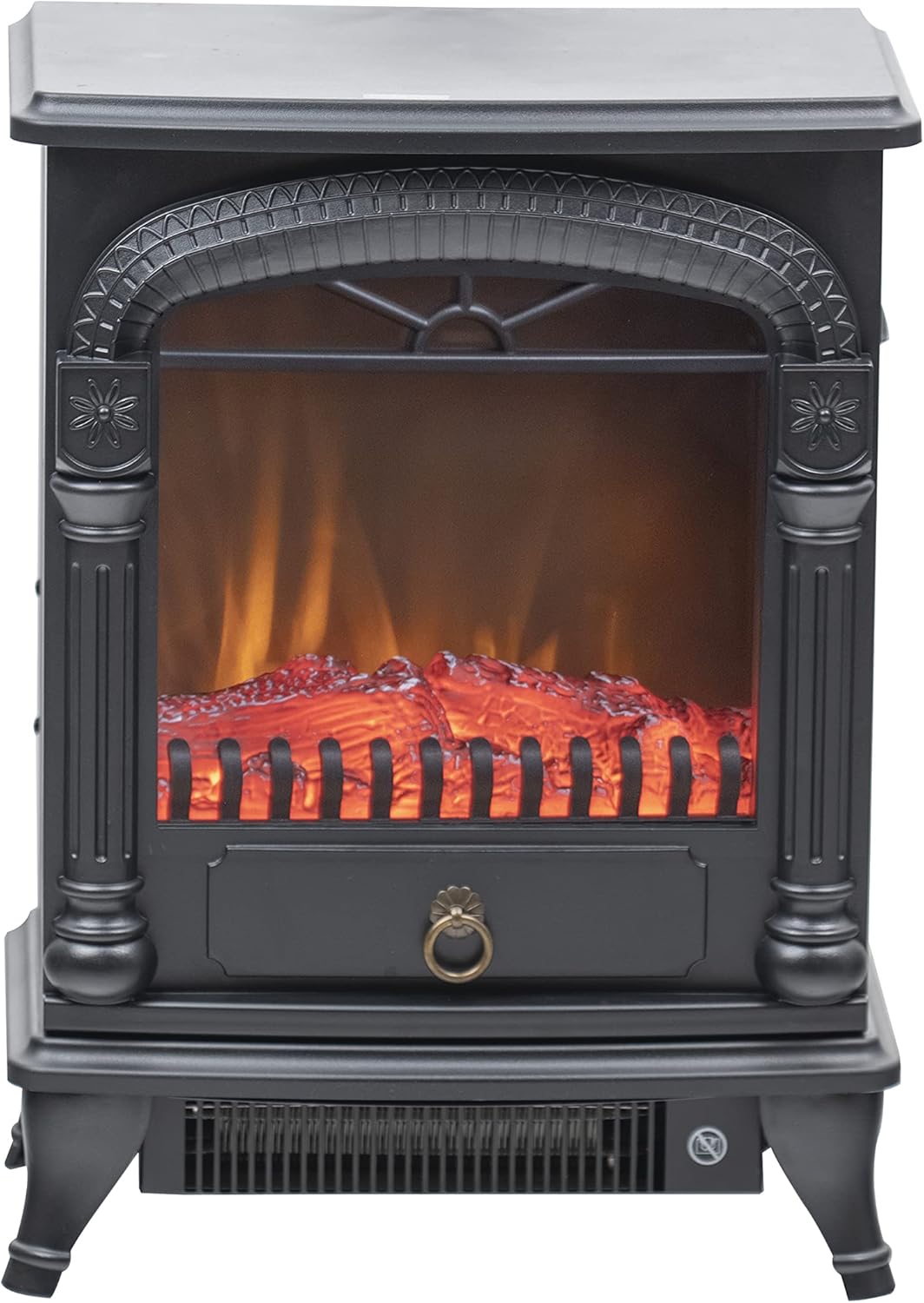 Comfort Zone Electric Fireplace Space Heater, Traditional Warm Stove Style, Realistic 3D Flame Effect, Adjustable Thermostat, & Overheat Protection, Ideal for Home, Bedroom, & Office, 1,500W, CZFP4