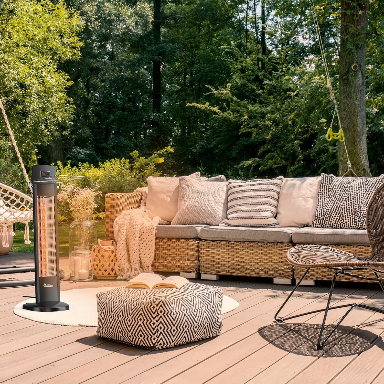 Dr Infrared Heater DR-238 Carbon Infrared Outdoor Heater for Restaurant, Patio, Backyard, Garage, and Decks, Standard, Black