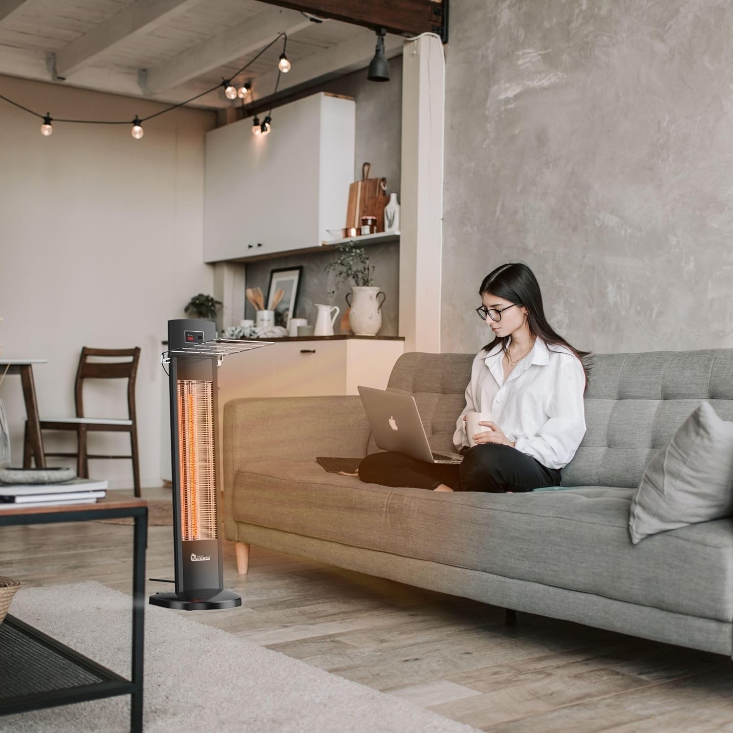 Dr Infrared Heater DR-238 Carbon Infrared Outdoor Heater for Restaurant, Patio, Backyard, Garage, and Decks, Standard, Black