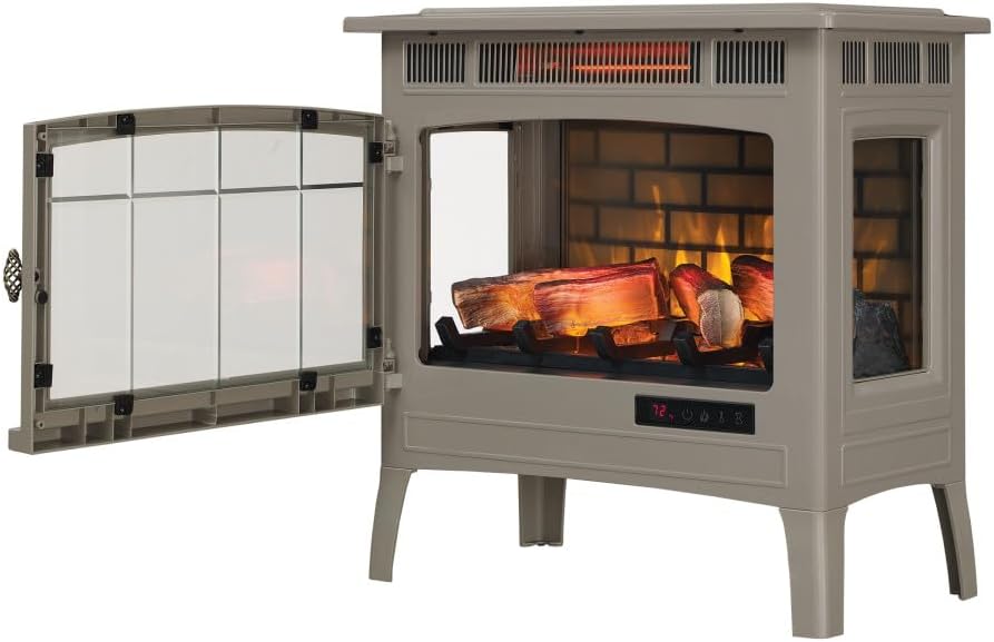 duraflame Freestanding Electric Fireplace Stove Heater with 3D Flame Effect for 1,000 Sq. Ft. Room, Black