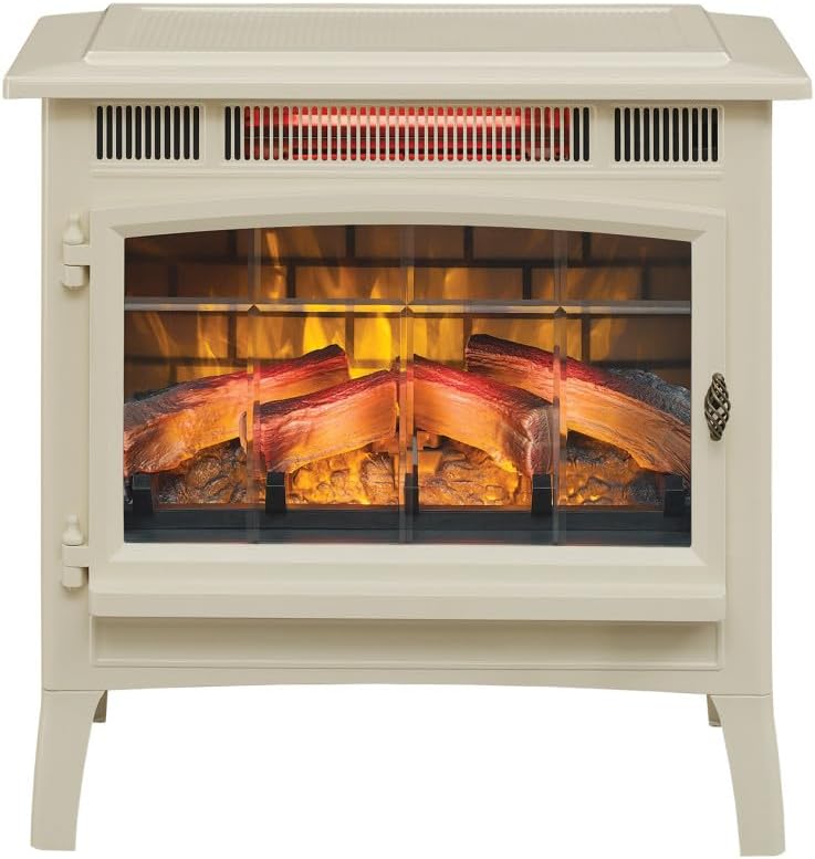duraflame Freestanding Electric Fireplace Stove Heater with 3D Flame Effect for 1,000 Sq. Ft. Room, Black