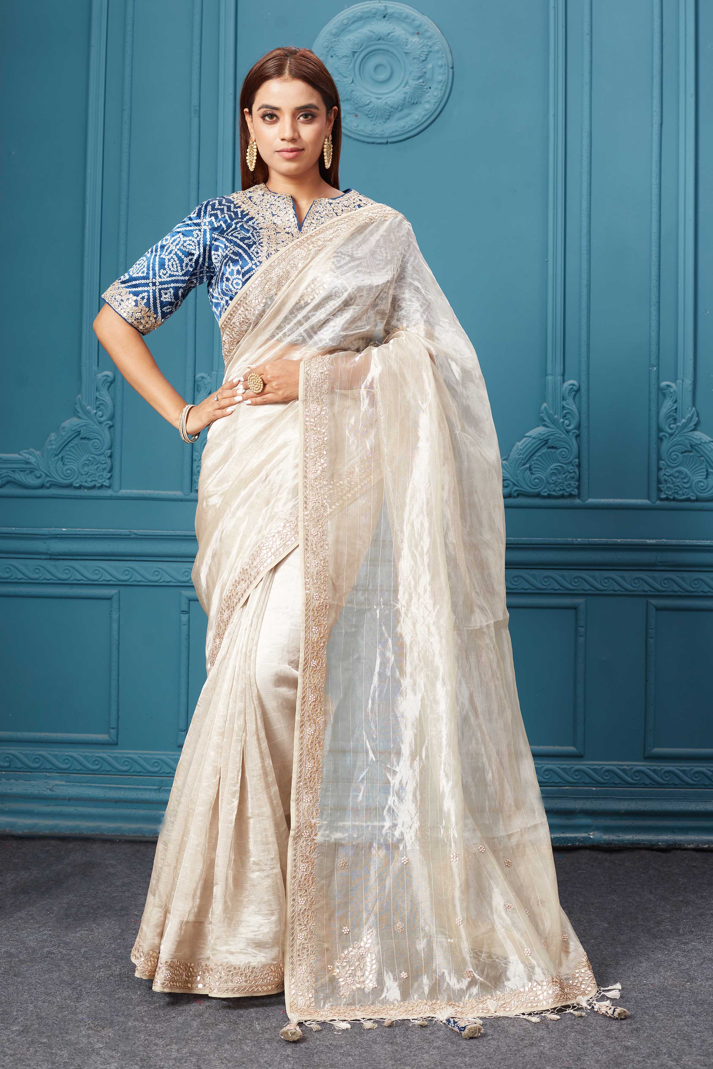 Silver Saree - Buy Silver Colour Saree Online Now