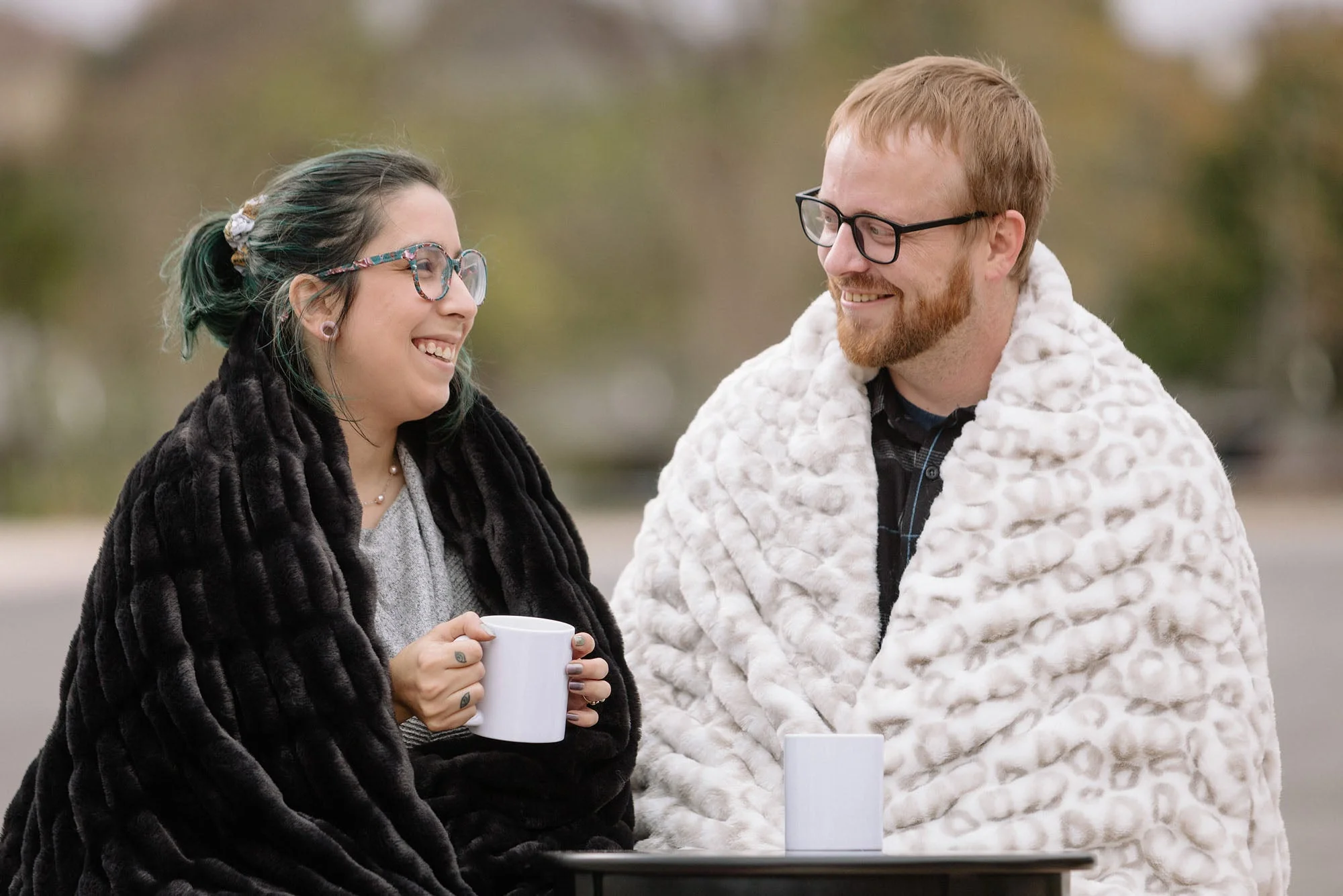 Ruched Faux Fur Throw Blanket