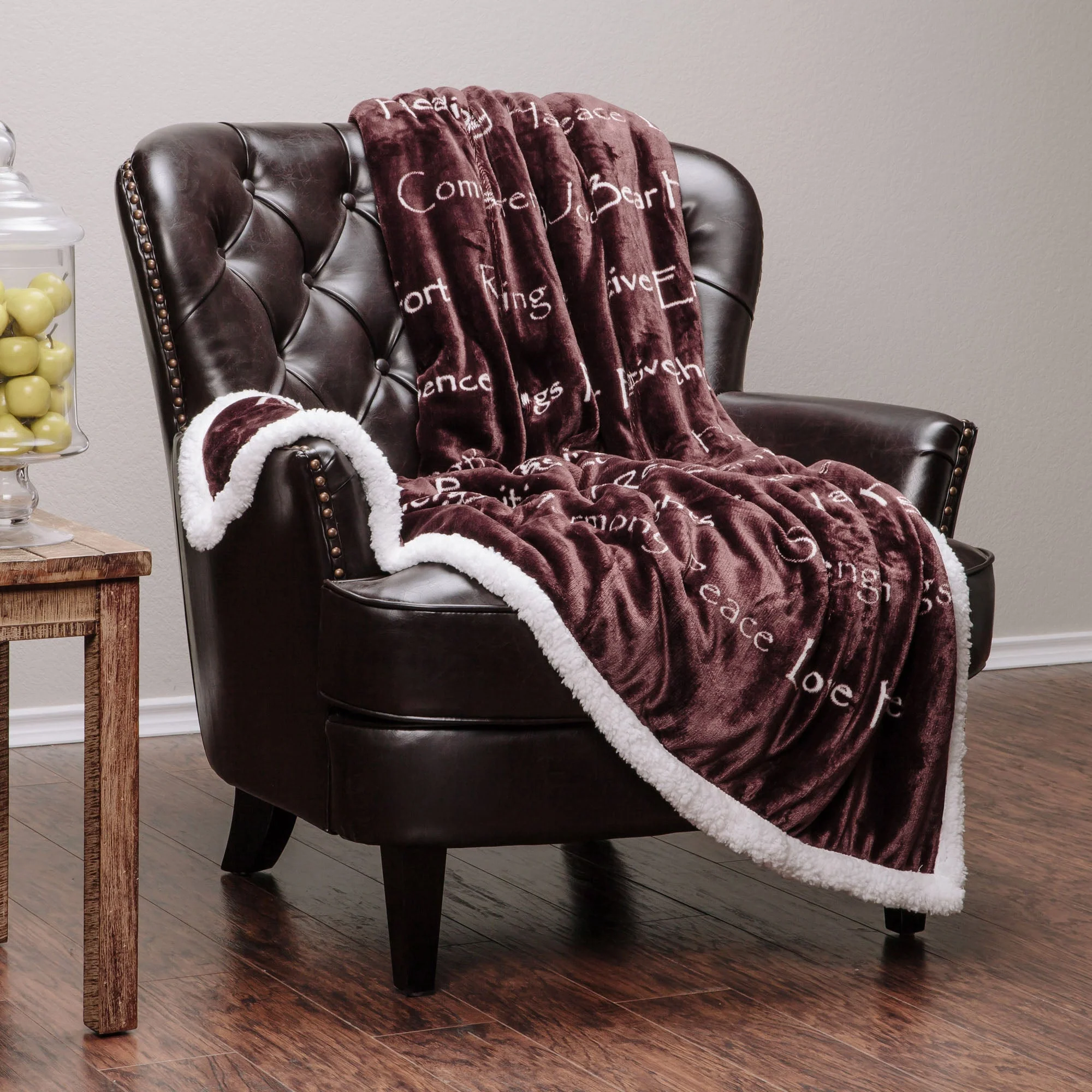 Gift Faux Fur Comfort Words Throw Blanket