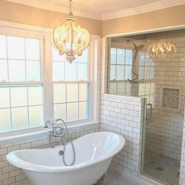 Wooden European Scrollwork Chandelier