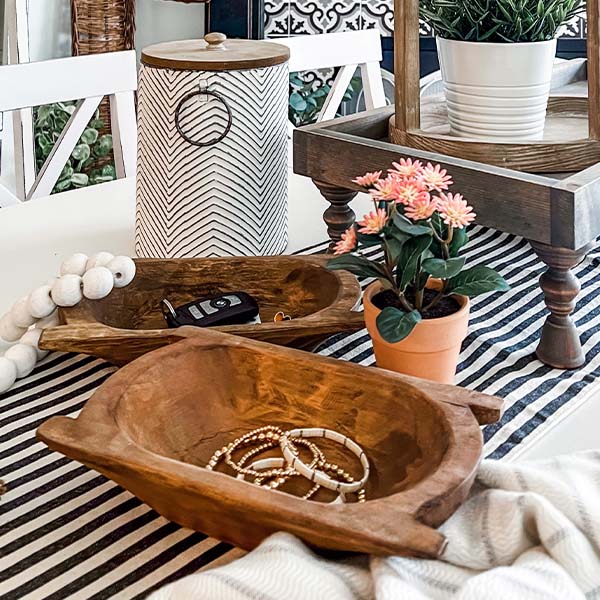 Handmade European Dough Bowls, Set of 2