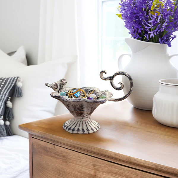 Tabletop Bird Feeder Jewelry Dish
