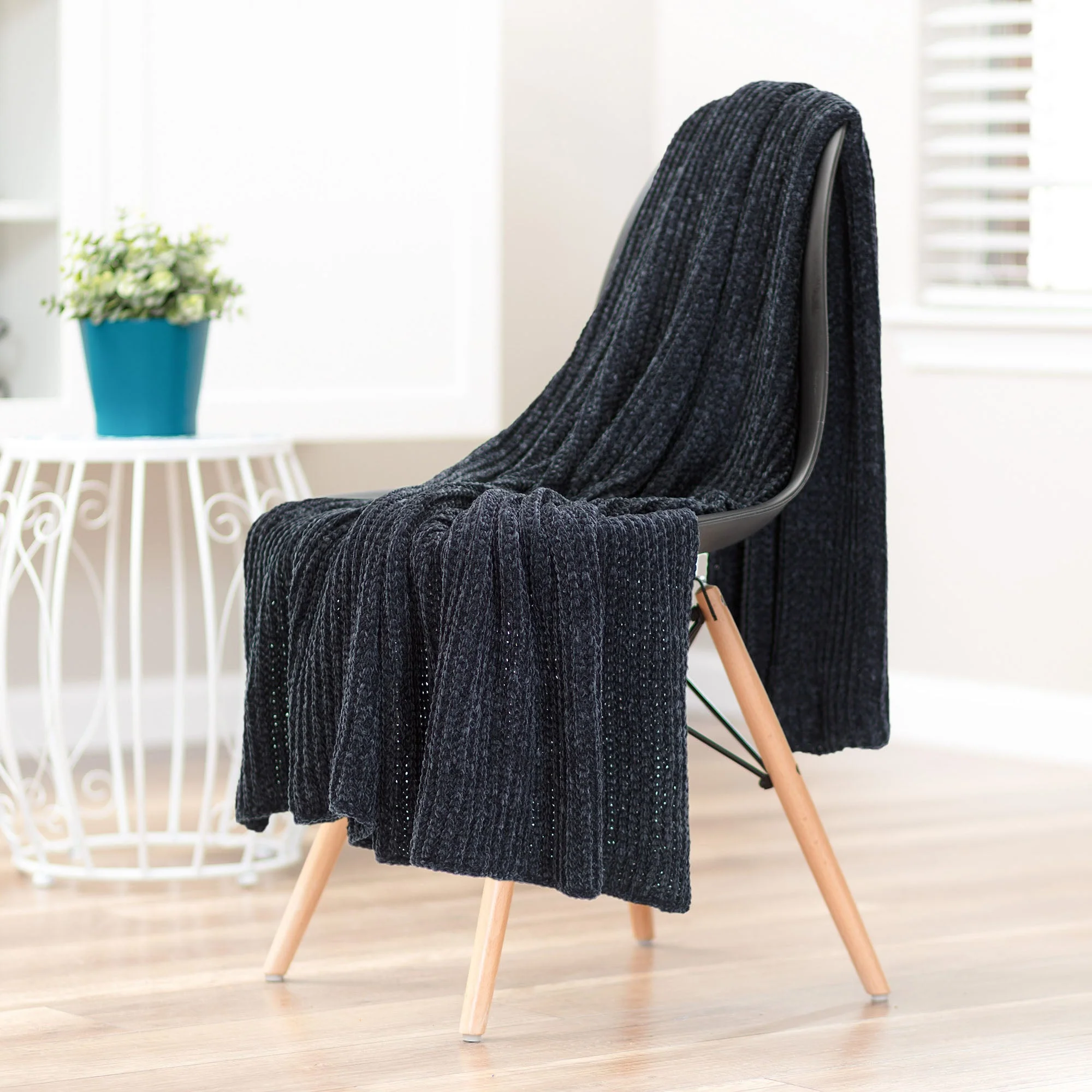 Knit Chenille Throw Blanket