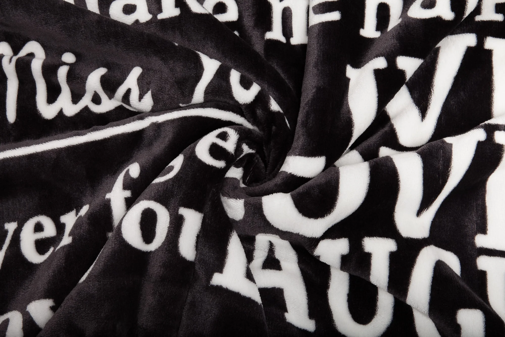 Love You Miss You Sherpa Throw Blanket