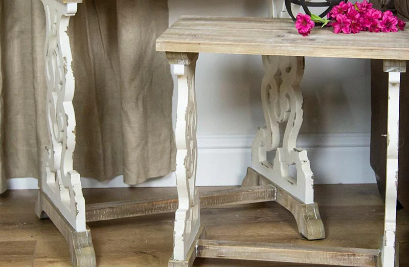 Wooden Scroll Nesting Side Tables