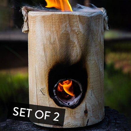 Campfire Log with Handle, Set of 2 | Handmade in the USA