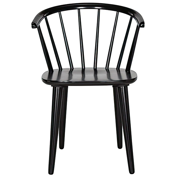 Black Wooden Side Chairs, Set of Two