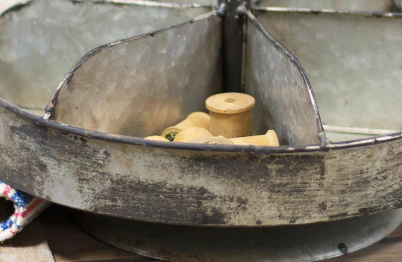 Galvanized Metal Spinning Tray Organizer