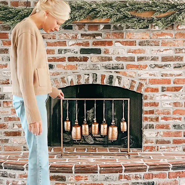 7 Metal Christmas Bells on Stand