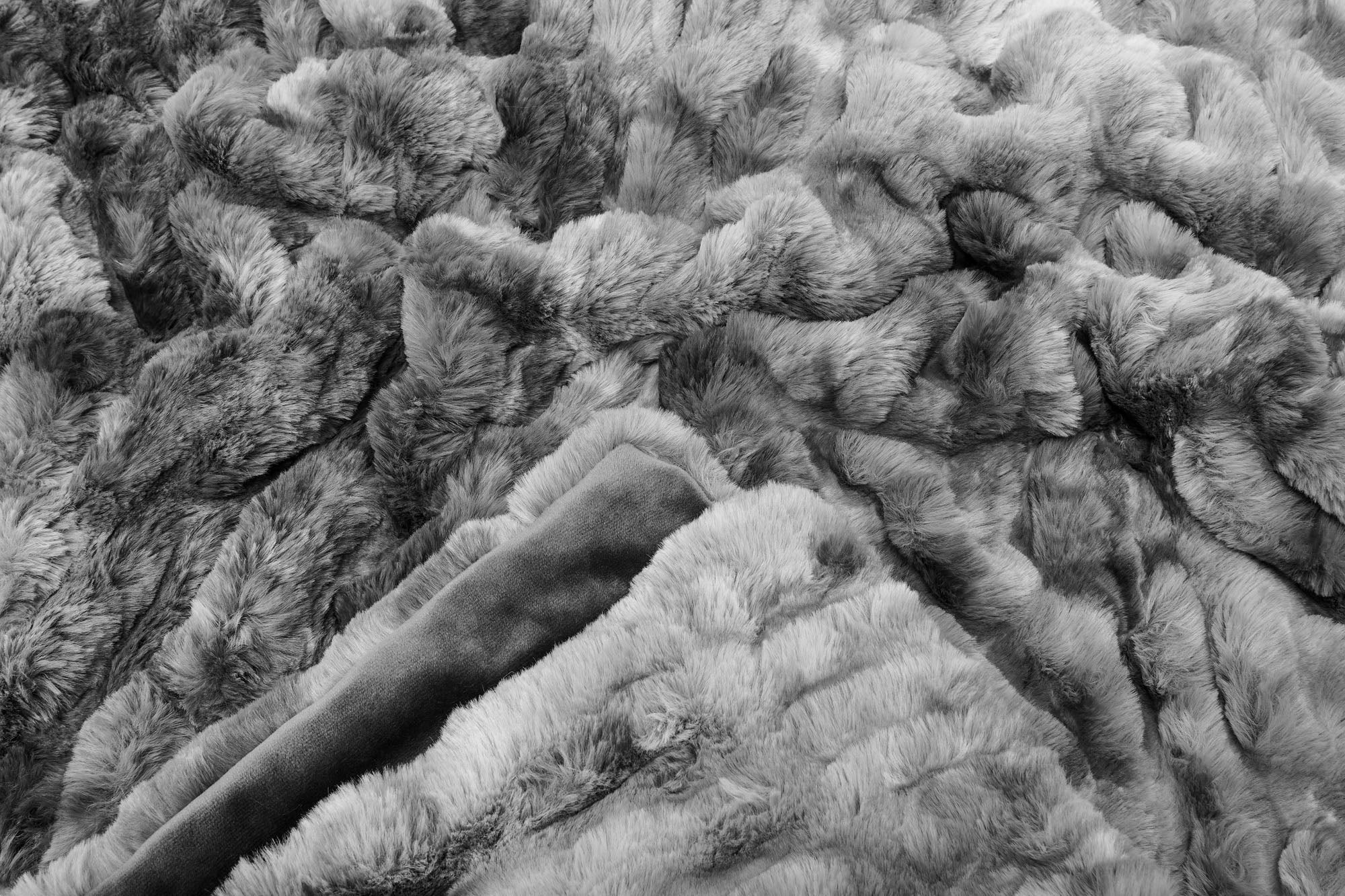 Ruched Faux Fur Throw Blanket