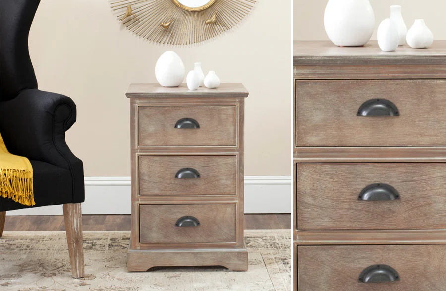 Industrial Wooden Cabinet with Drawers