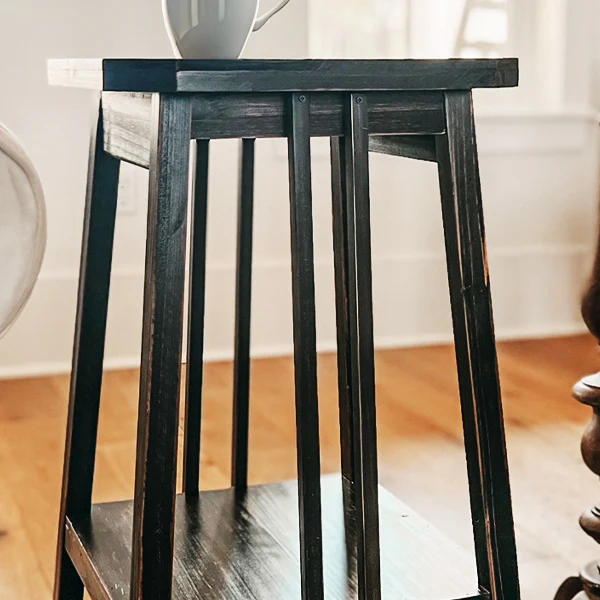 Two Tier Wood Side Table Plant Stand
