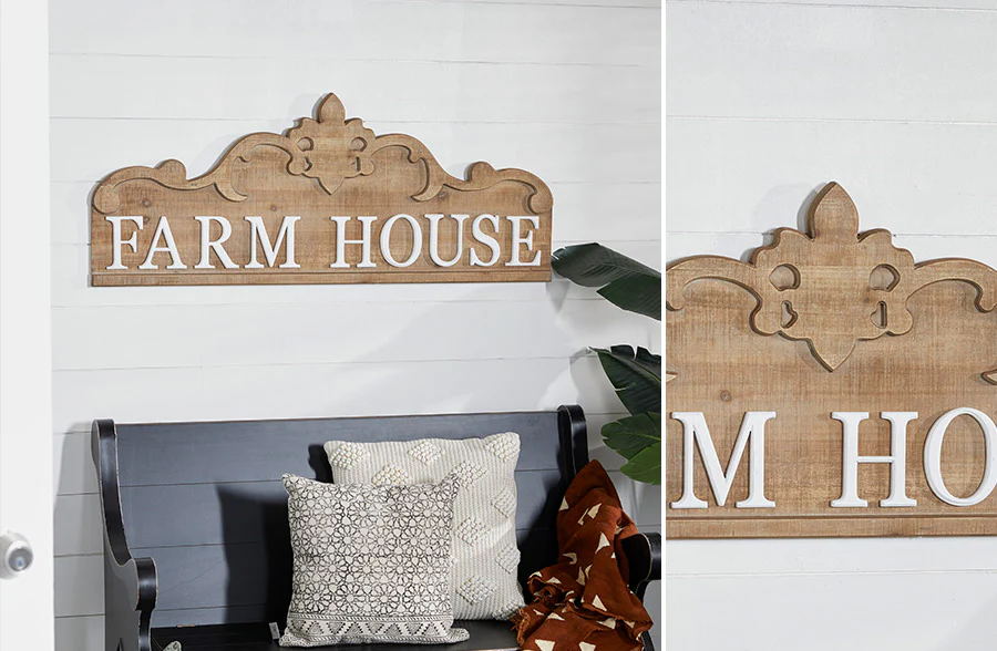 Wooden Farm House Scrollwork Wall Decor