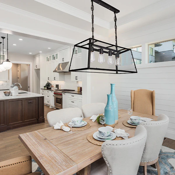 Refined Farmhouse Rectangular Metal Chandelier