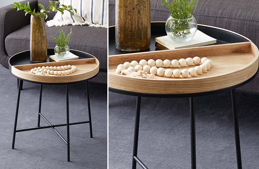 Two-Toned Divided Tray Side Table, Pick Your Size