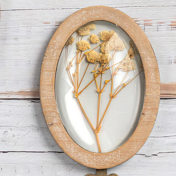 Oval Pressed Flower Wall Hanging Hooks, Set of 3