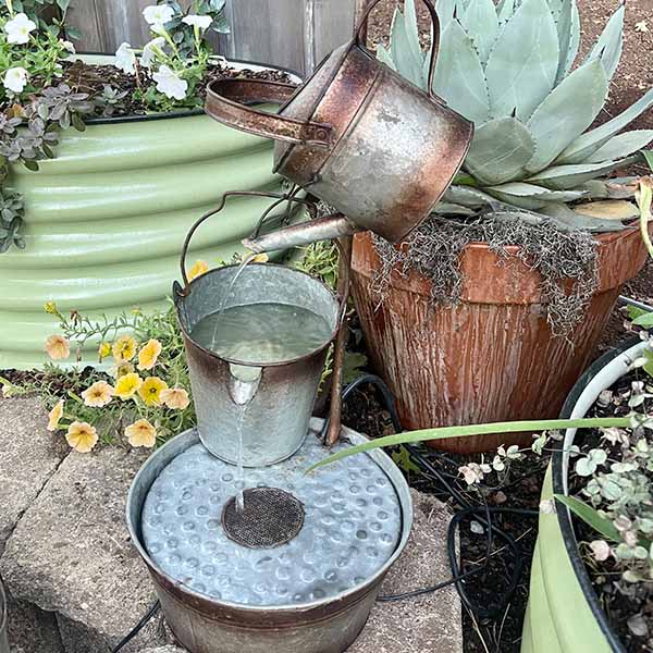 Bucket Garden Fountain with Pump, Pick Your Style