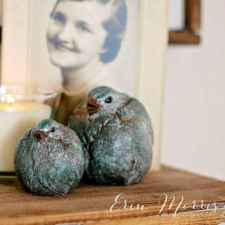 Perched Bird Figurines, Set of 2