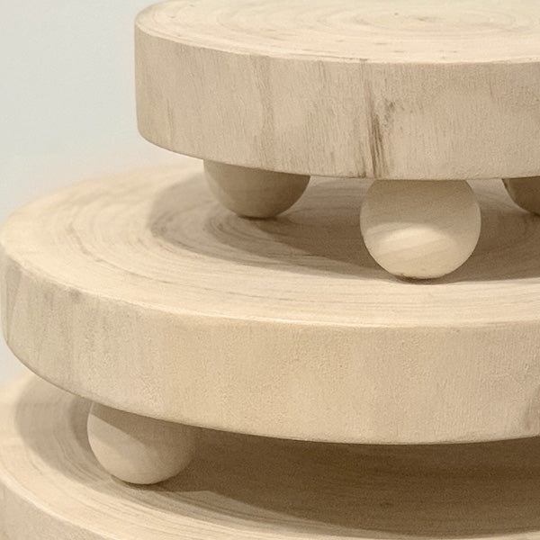 Round Wood Risers, Set of 3