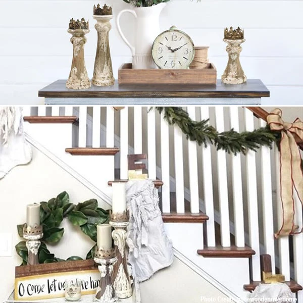 LARGE Hand Carved Wooden Candle Holders  Set of 3