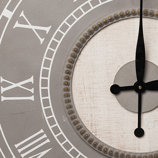 Oversized Beaded Edge Wooden Wall Clock