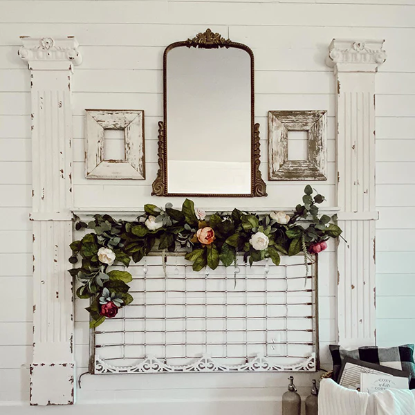 78 Inch High Distressed Wooden Decorative Column